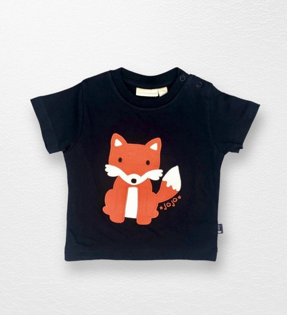 NWT JoJo Maman Bebe Fox Appliqué Tee, 6-12 Months